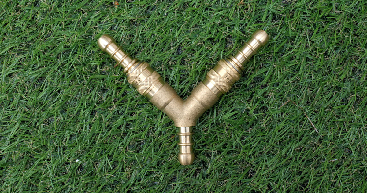 3 Way Quick Release Splitter Coupling Kit With 4 Metres 8mm I/D Gas Pipe & 6 Hose Clips