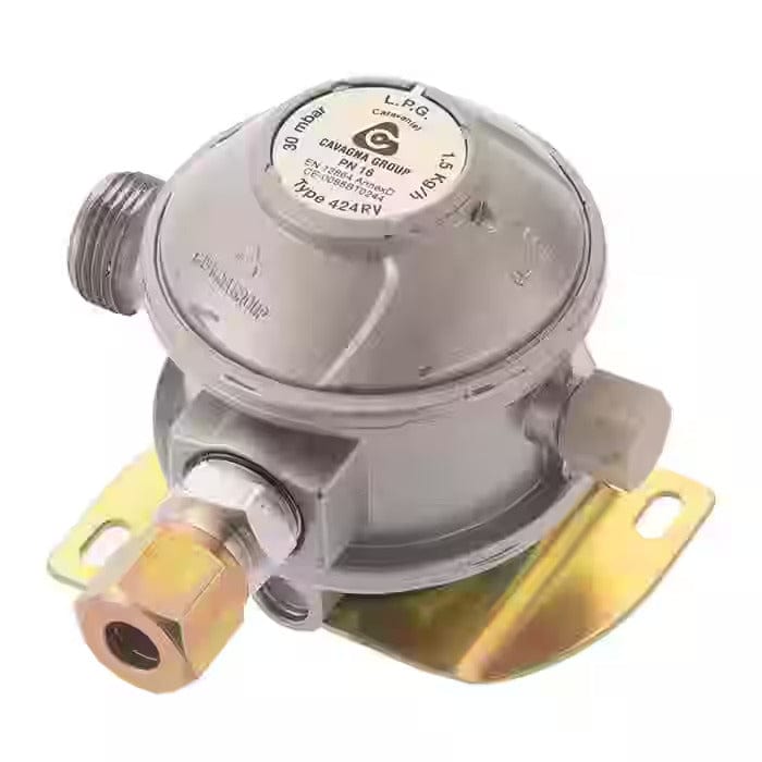 Cavagna 424RV 30mbar Caravan & Motorhome Gas Regulator 8mm - Angled