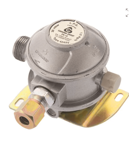 Cavagna 424RV 30mbar Caravan & Motorhome Gas Regulator 10mm - Angled
