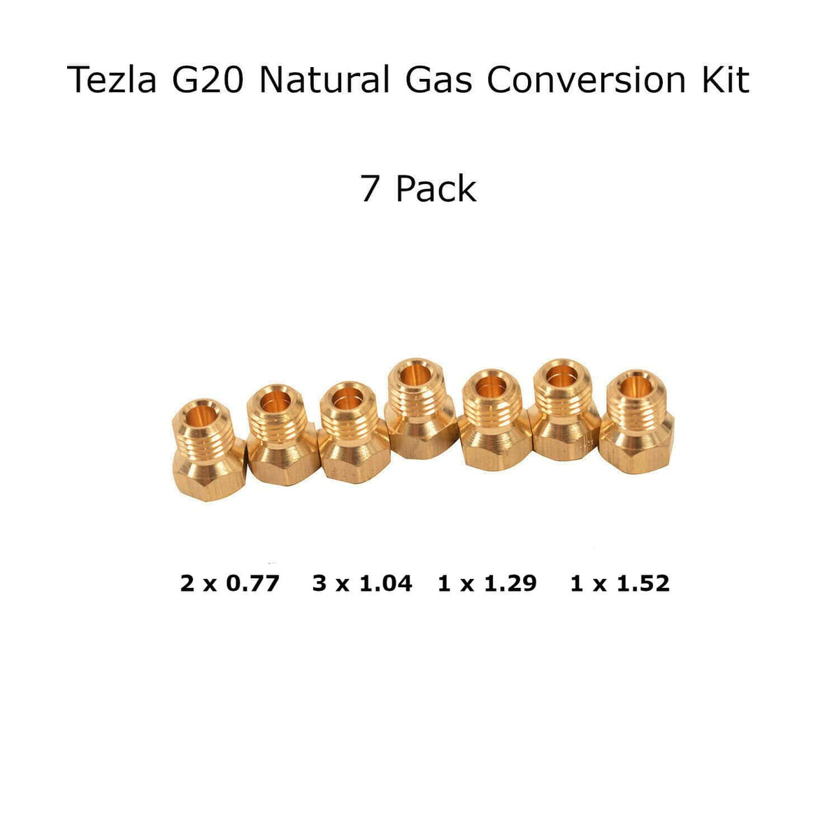 Natural Gas Jet Set - 7 Burner Hob Injector Nozzle Conversion Kit