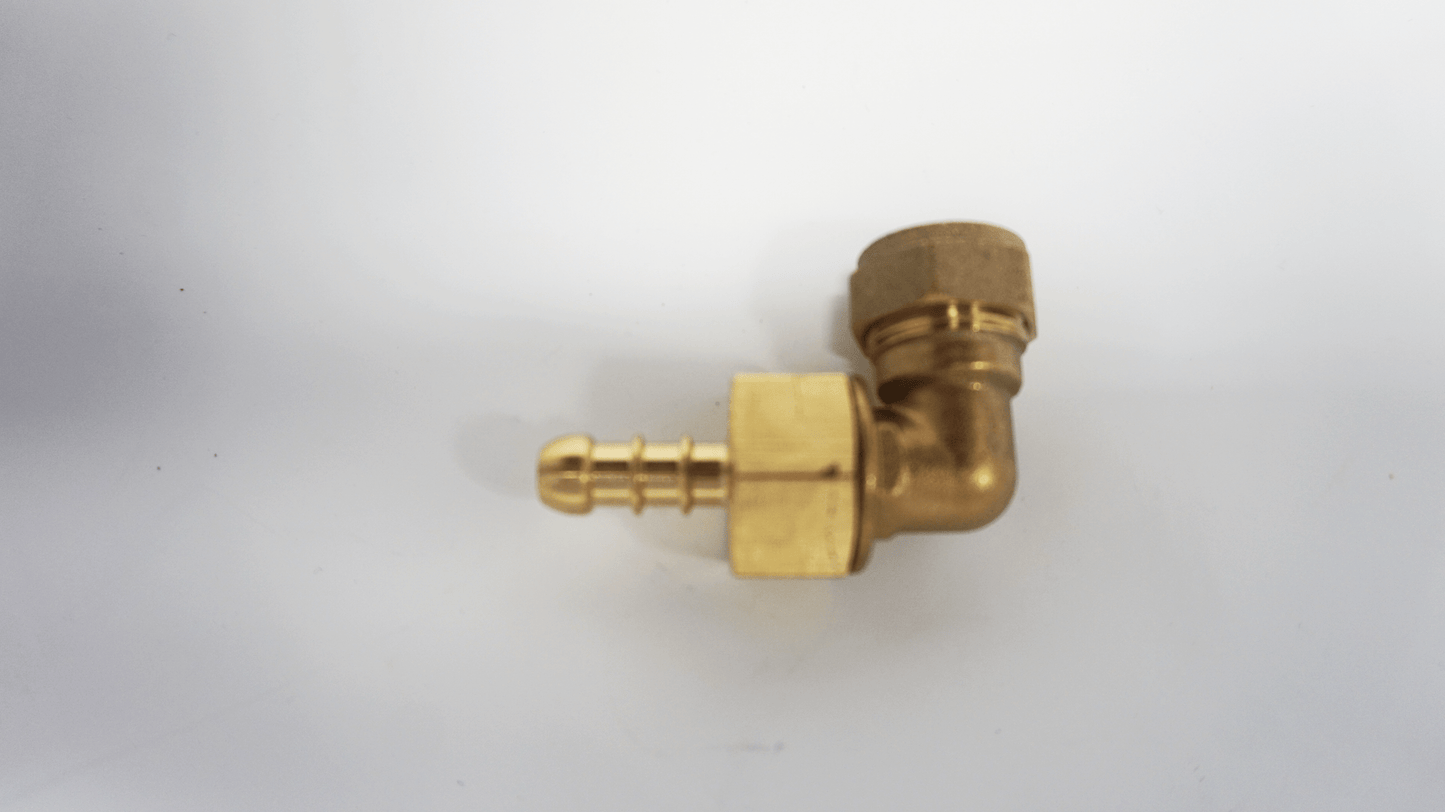 15mm Compression Elbow to 1/2" INCH BSP FEMALE 8mm FULHAM NOZZLE GAS HOSE