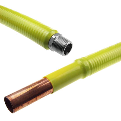 CARAVAN GAS HOSE 22mm COPPER PIPE x 1/2" BSP MALE FLEXIBLE 1.2M STAINLESS STEEL