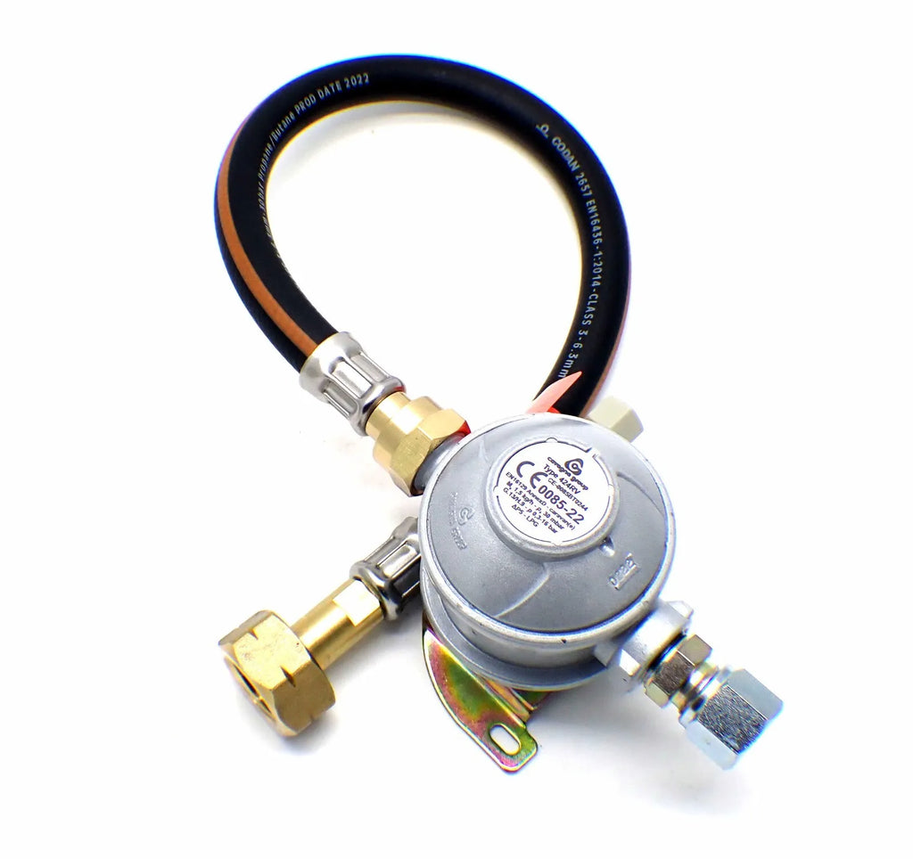 30mbar 8mm Outlet Caravan Regulator 0.5m Pigtail Kit for Calor Gas 4.5kg Blue