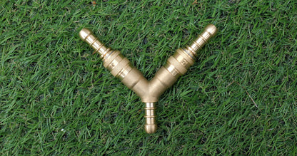 3 Way Quick Release Gas Hose Splitter Coupling for 8mm Propane/Butane Hose + 6 Clips