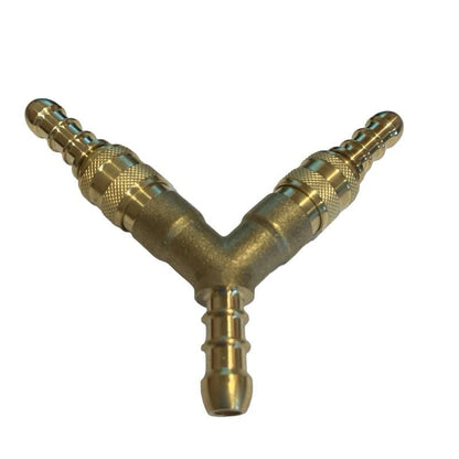 3 Way Quick Release Splitter Coupling Kit With 4 Metres 8mm I/D Gas Pipe & 6 Hose Clips