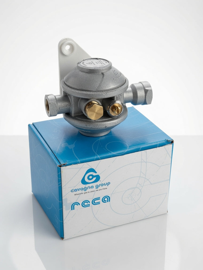 Cavagna 37mbar Single Cylinder Gas Regulator with OPSO - 4kg/hr