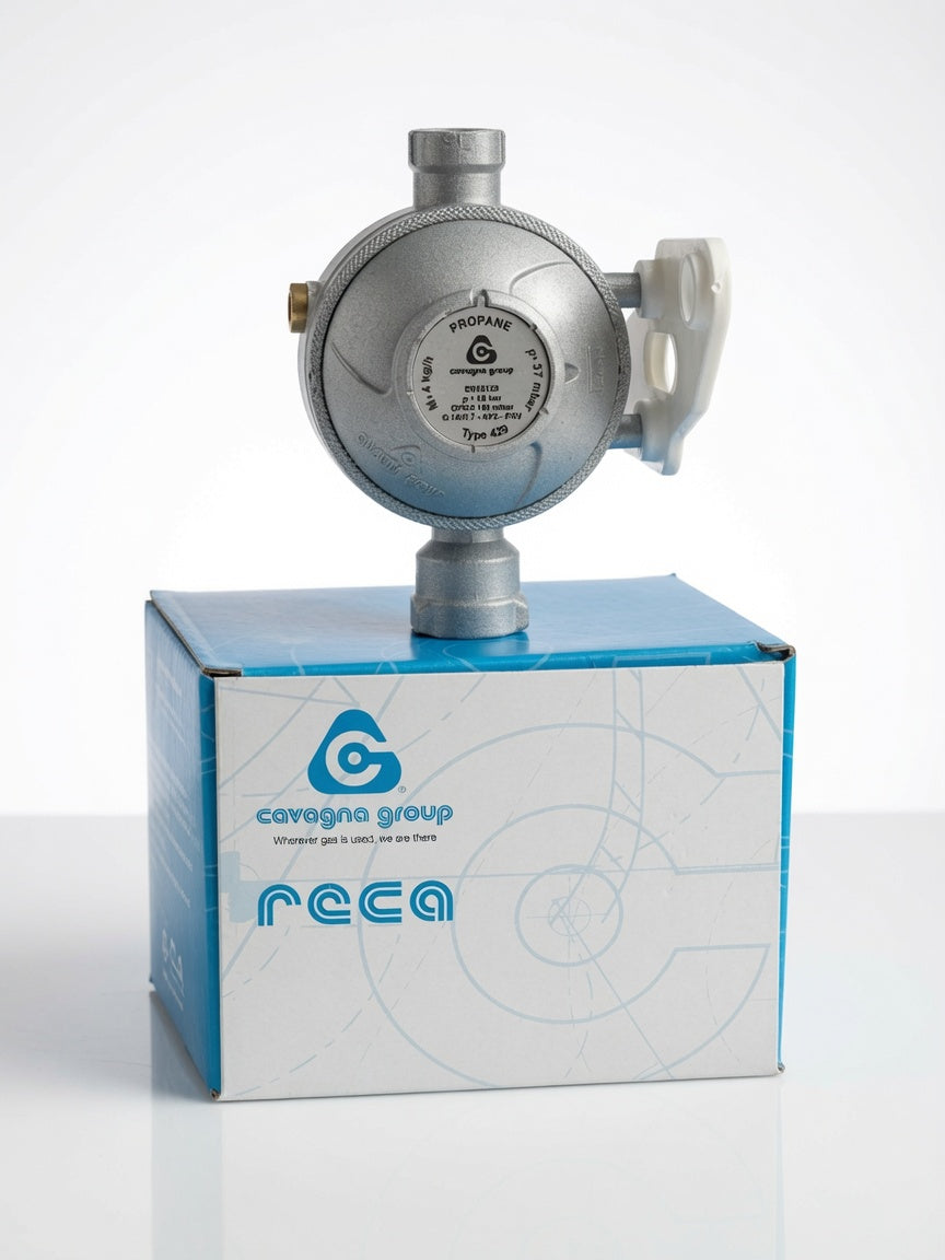 Cavagna 37mbar Single Cylinder Gas Regulator with OPSO - 4kg/hr