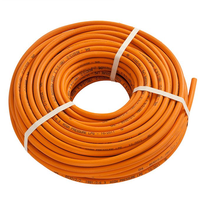 High Pressure 8MM Reinforced LPG Orange Rubber Gas Hose Pipe