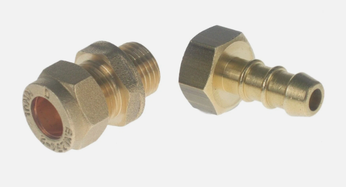 8mm Copper Pipe To 8mm Gas Hose LPG Fulham Nozzle & Compression Fitting Connect