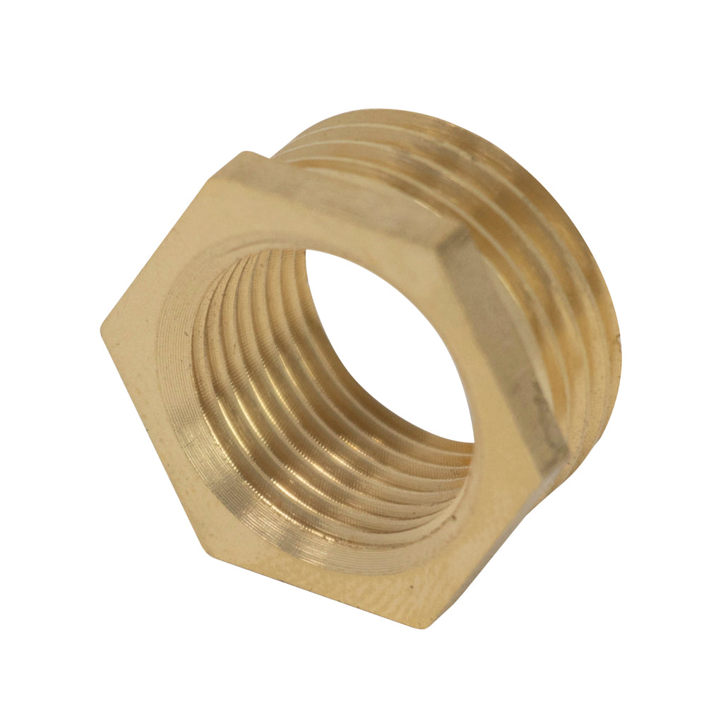 1/2" X 3/8" Brass Bush Adaptor Connector