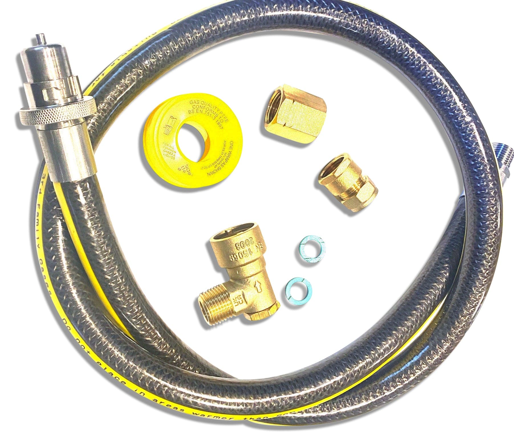 Flavel Gas Cooker Installation Kit Inc Bayonet Hose, Inlet Adaptor  