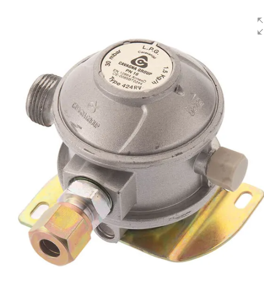 Cavagna 30mbar Caravan & Motorhome Gas Regulator 10mm - Angled