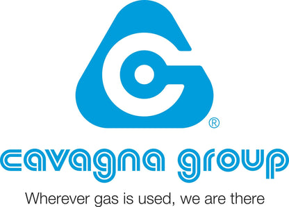 Cavagna logo, representing a renowned brand known for manufacturing gas control systems and equipment, specializing in regulators, valves, and gas safety solutions.