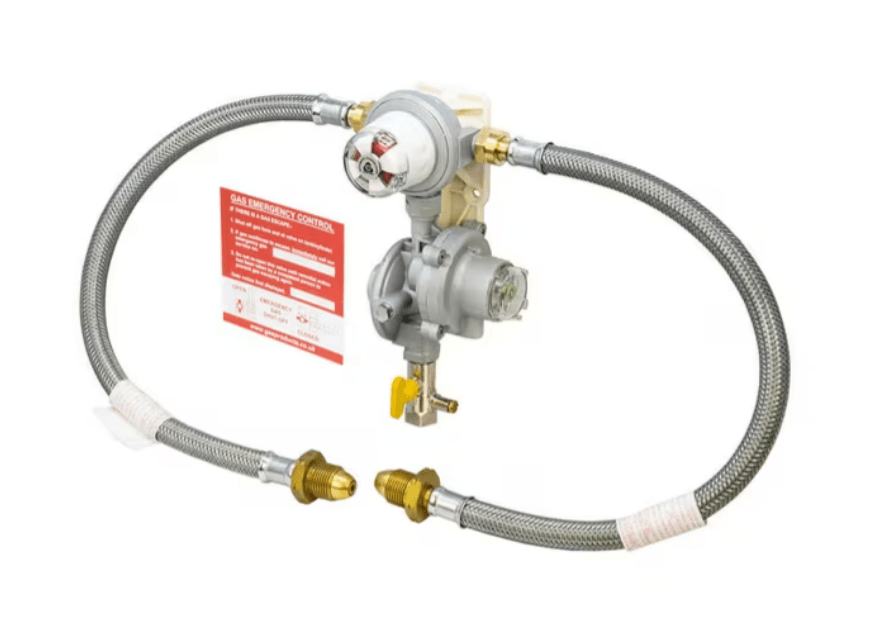 Cavagna Reca Automatic Changeover LPG Regulator with Galv. Pigtails & OPSO