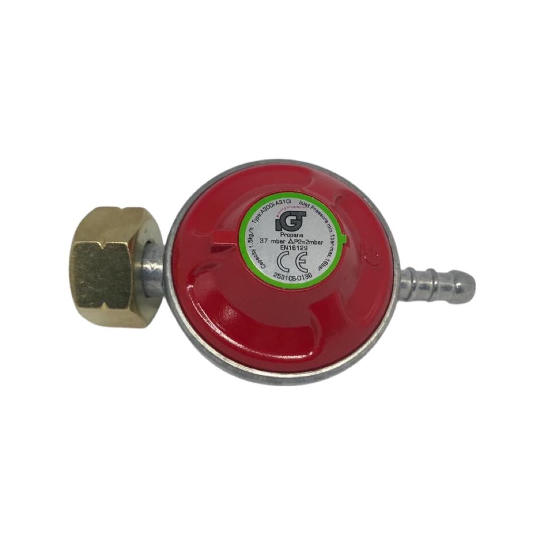 iGT Low Pressure Propane Gas Regulator 37mbar 1.5kg/hr Butane Nut x 8mm