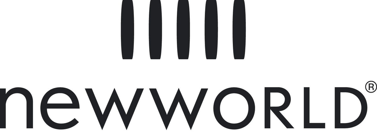 Official New World logo, representing the trusted brand known for manufacturing high-quality cooking appliances, including ovens, hobs, and ranges.