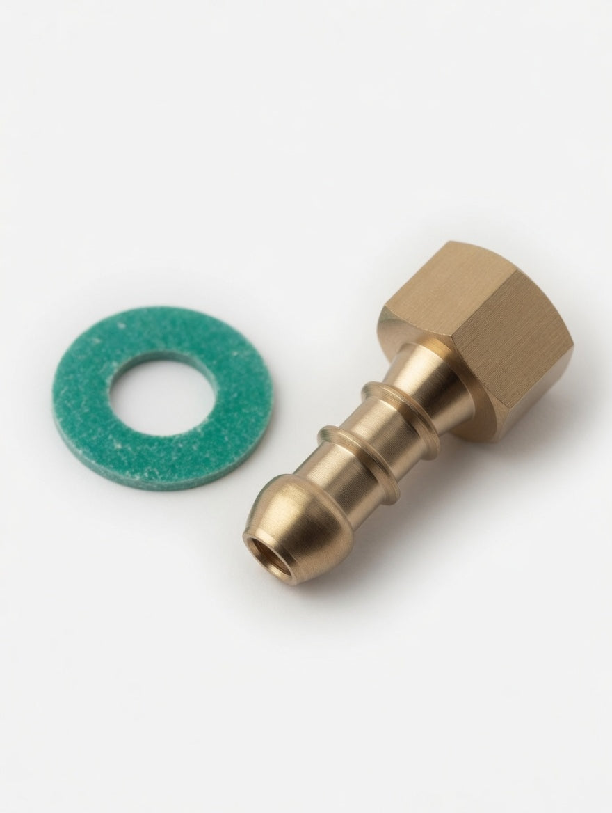 1/4" BSP Female Fitting To LPG Fulham Nozzle To 8mm I/D Hose With Washer