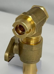 Angled Micropoint Bayonet Gas Cooker Socket with Backplate - Male 15mm Standpipe