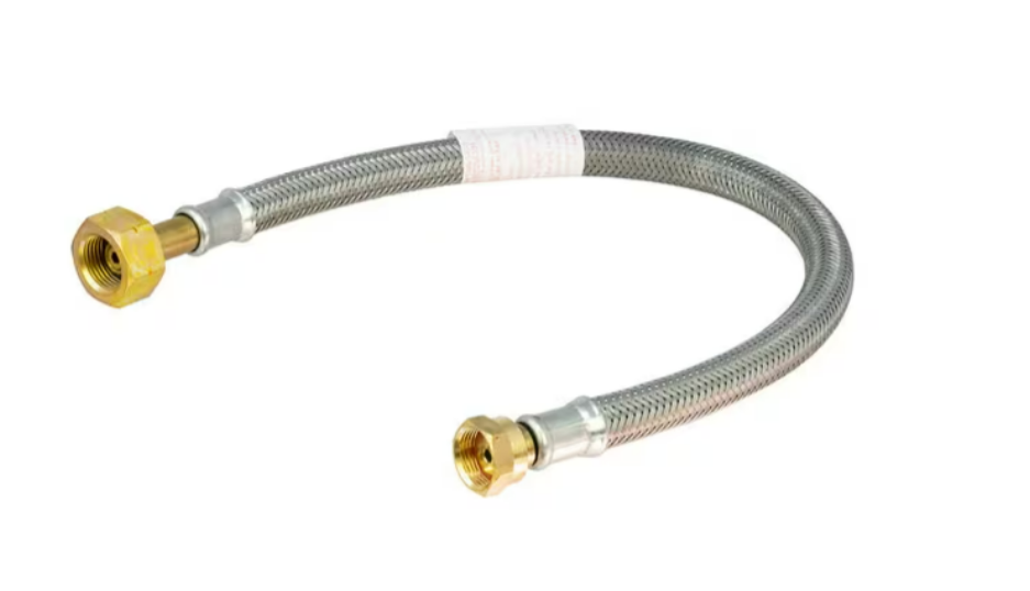 0.5m (20") W20 x Butane Nut Braided Caravan Gas hose pigtail