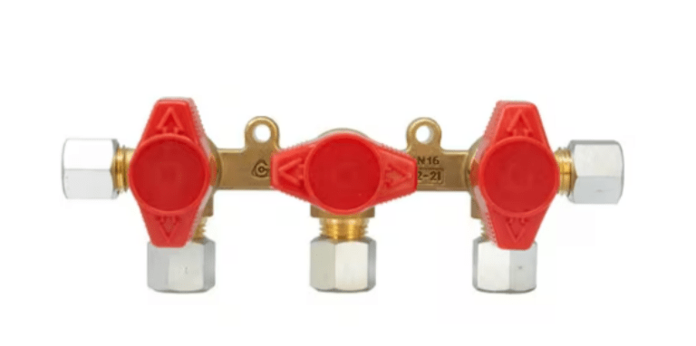 Cavagna SecureLock Caravan Three Way Gas Isolation Valve - 8mm