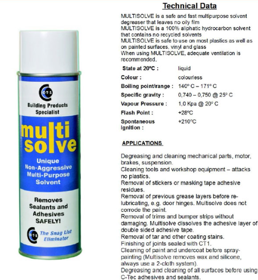 C-TEC CT1 Multisolve Multi-Purpose Removal Solvent 500ml