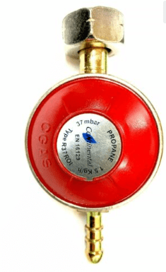 37mbar Propane Screw-On Regulator Kit – Hose & Clips F-Valve Irish Nut