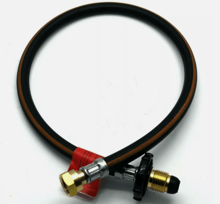 Flexible 0.5m gas hose with POL to W20 connections – ideal for LPG cylinder setups. Handwheel type