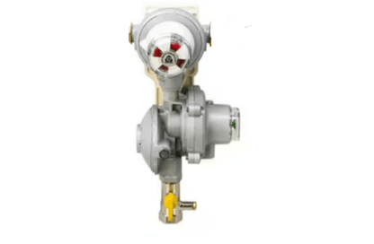 Automatic changeover gas pressure regulator with OPSO, wall mount plate and test point included. Manufactured by cavagna group.