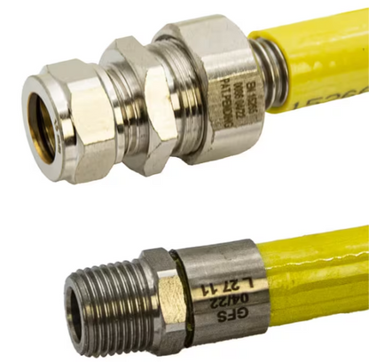 GFS Hobline 1 Metre Gas Hob Hose 1/2"BSP MT x 1000mm