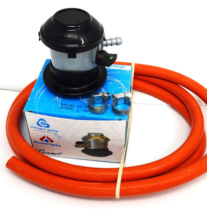 Régulateur de gaz butane à clipser Jumbo 35 mm avec capuchon anti-pluie Tuyau de 2 mètres 8 mm