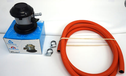 Régulateur de gaz butane à clipser Jumbo 35 mm avec capuchon anti-pluie Tuyau de 2 mètres 8 mm
