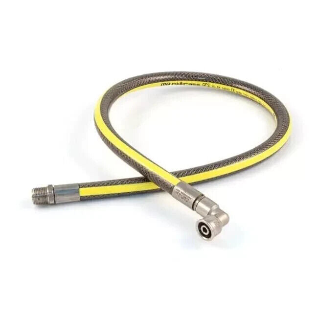 Angled Elbow Micropoint Gas Hose 1.25M Salvus MidBrass