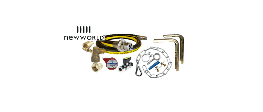 Kit De Instalación Para Cocina De Gas New World Inc. Manguera De Bayoneta, Adaptador De Entrada, Etc.