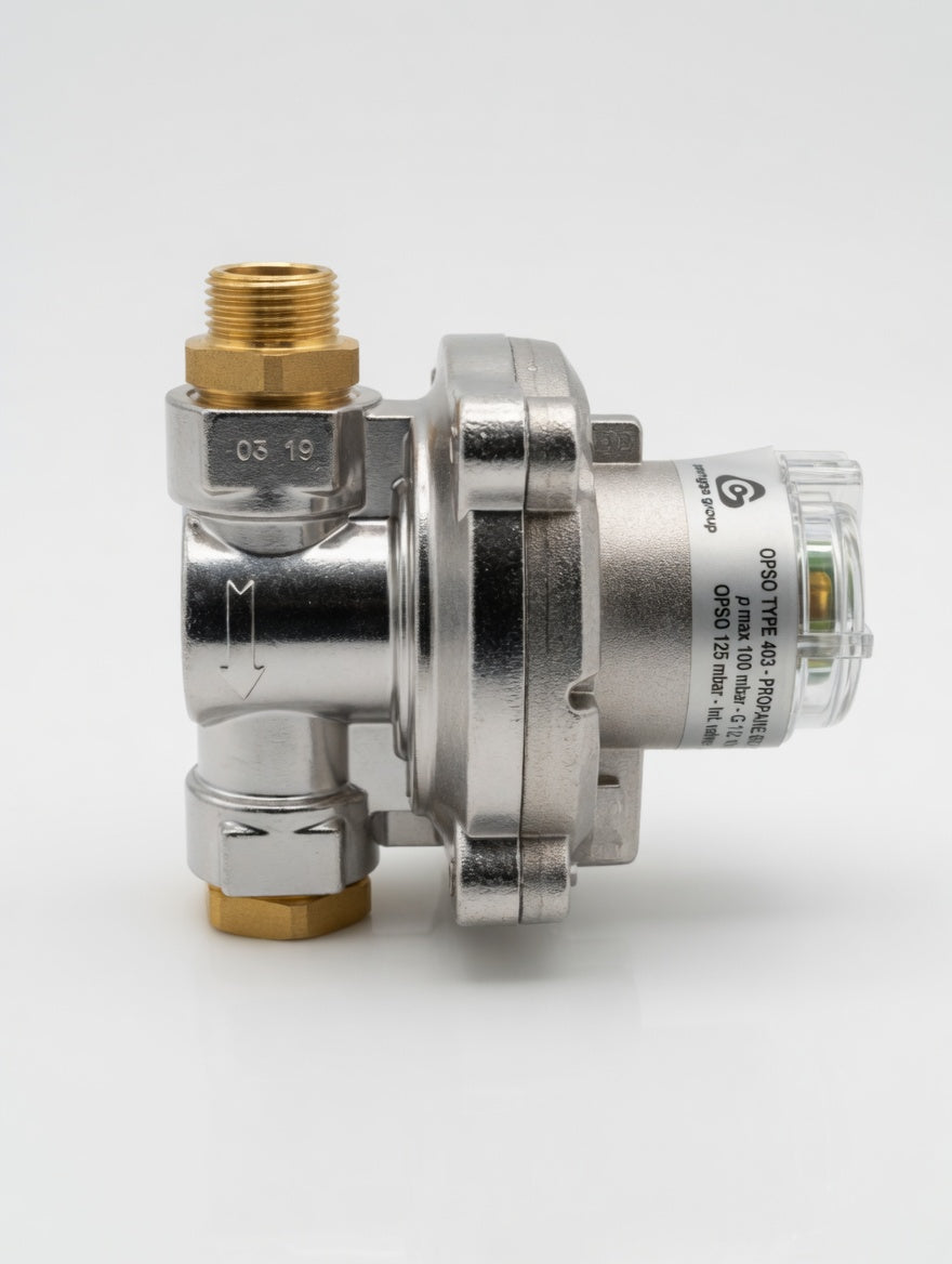 OPSO Twin Manual Propane Regulator Kit With Braided F-Valve Pigtails(Butane Nut) ROI
