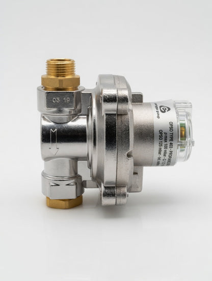 OPSO Twin Manual Propane Regulator Kit With Braided F-Valve Pigtails(Butane Nut) ROI