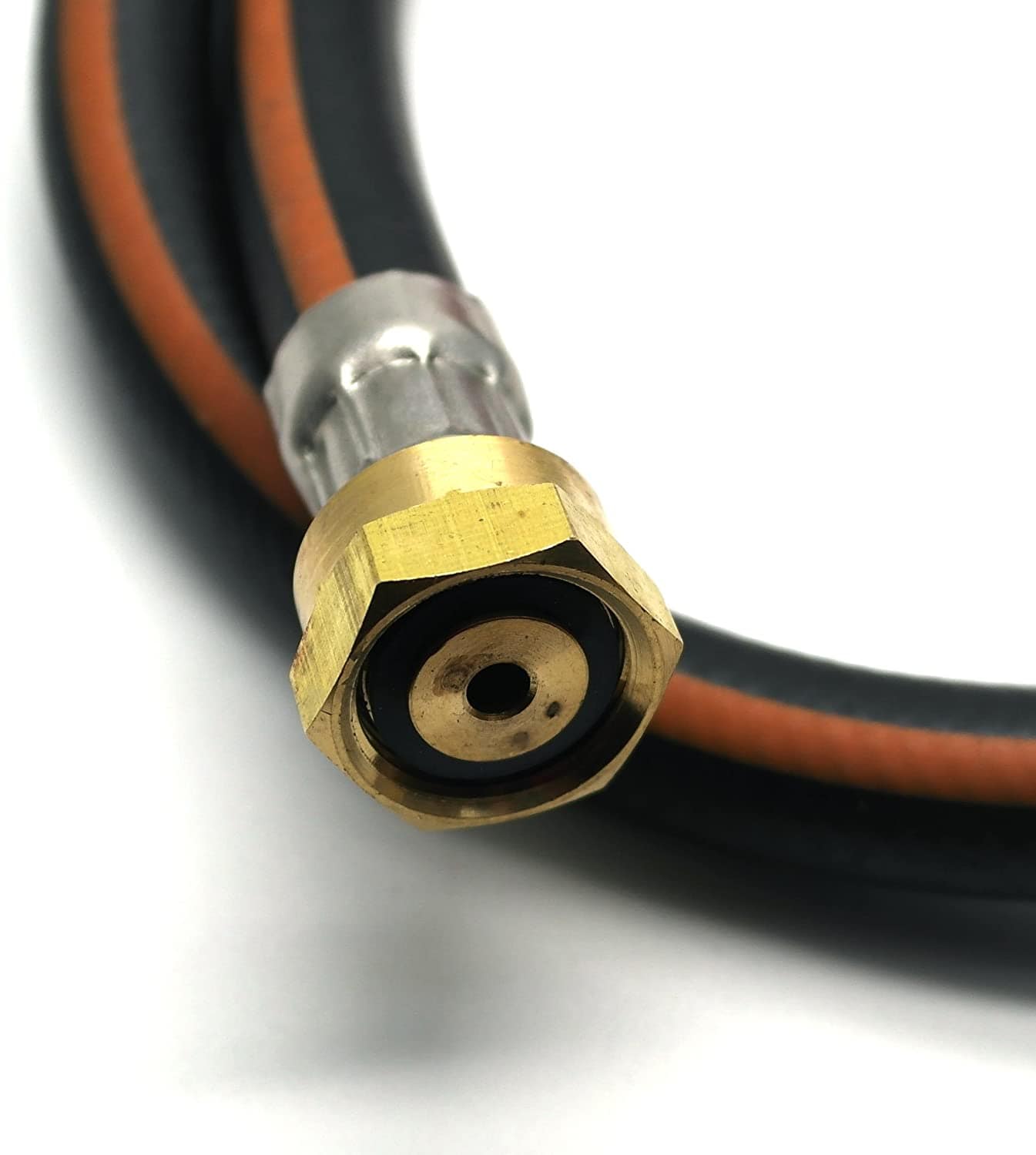 0.5 metre BUTANE NUT (21.8 LH) x W20 STRAIGHT THROUGH NO NRV PIGTAIL CARAVAN PROPANE GAS HOSE