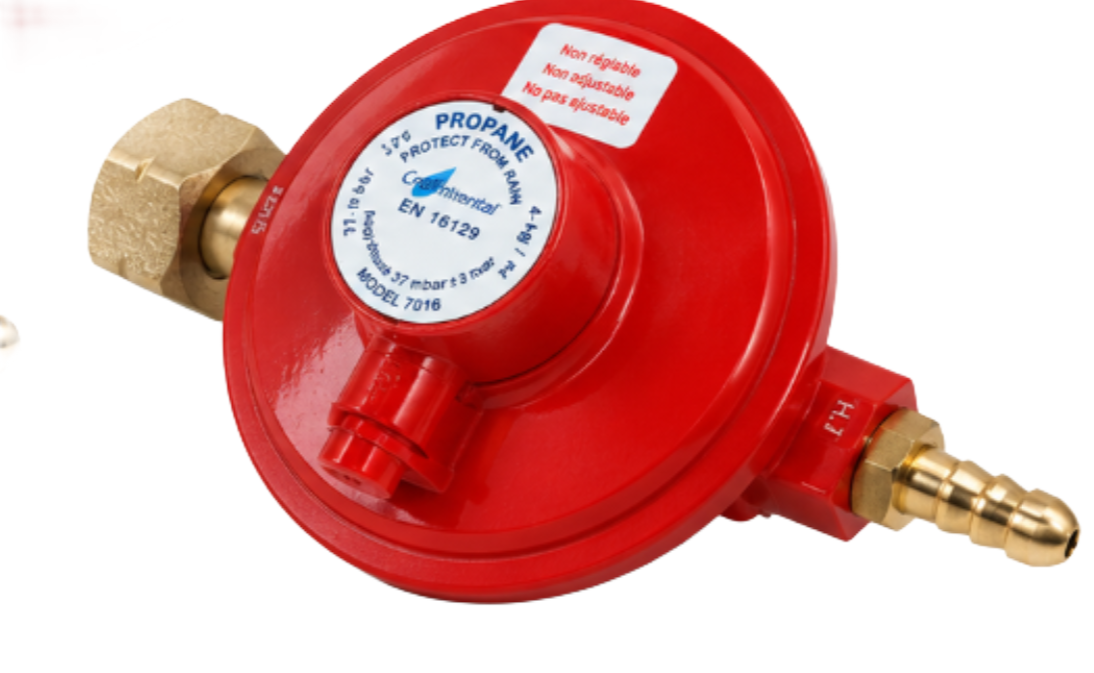 Continental 37mbar 4kg/hr Propane Regulator – Irish F-Valve 21.8mm LH – 8mm