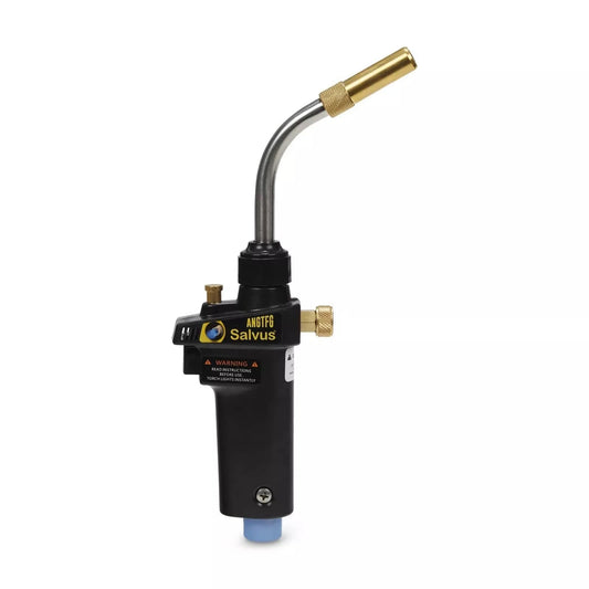 Salvus Turbo Torch blowtorch handle with ergonomic design and CGA600 connection, suitable for propane and Mapp gases.