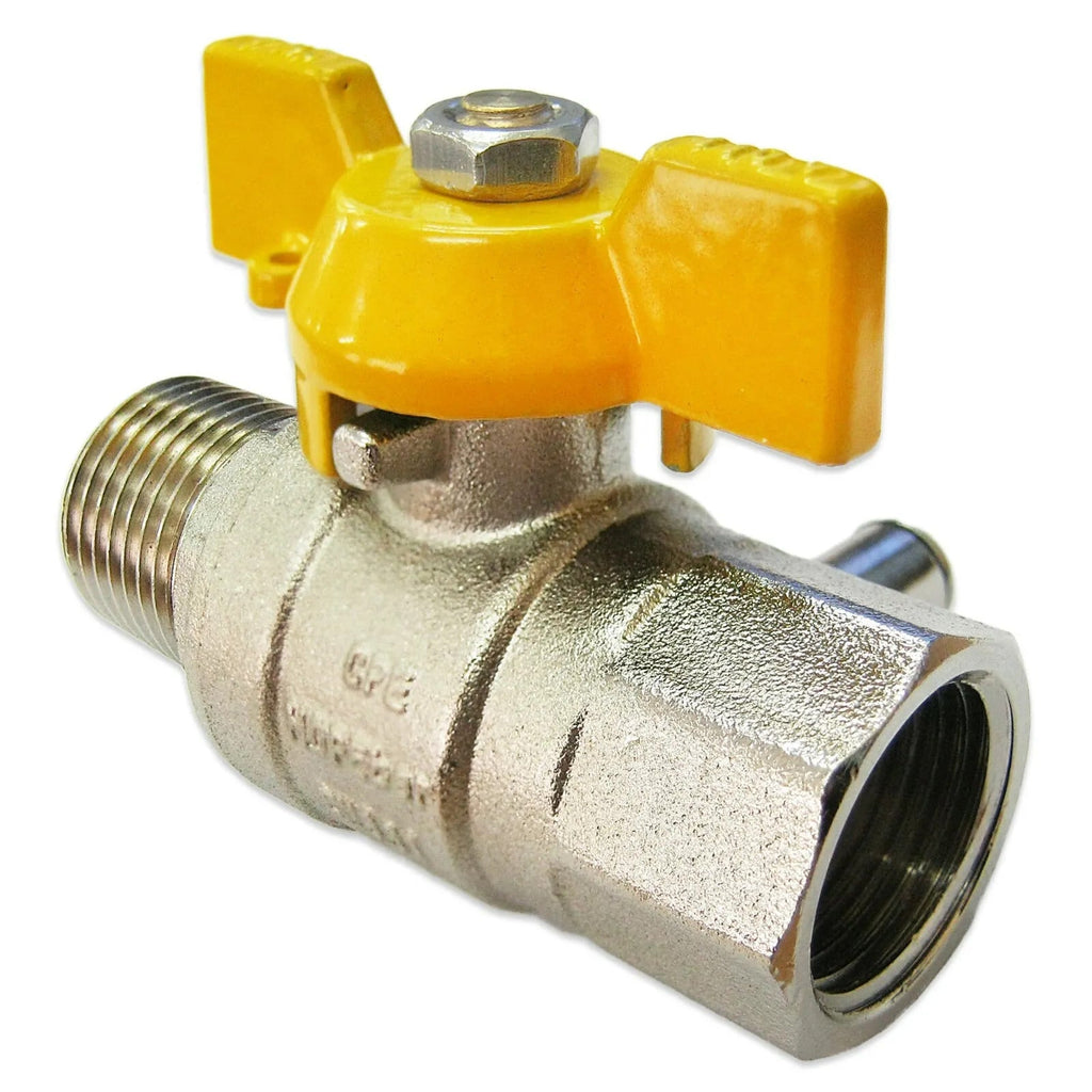 1/2" X 1/2" Test Point Ball Valve Gas Test Lpg Static Caravan