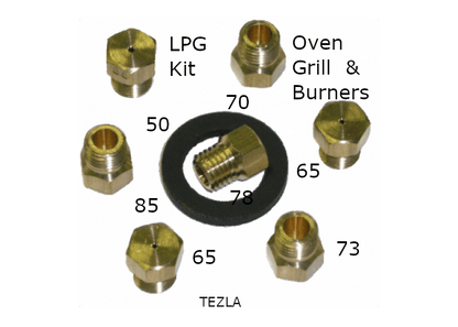 LPG Conversion Kit For Gas Cooker Inc Ovens, Grill and 4 Burners