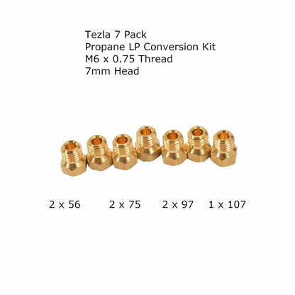 Propane LP Conversion Kit 7 Nozzles M6 x 0.75 Thread 7mm Head