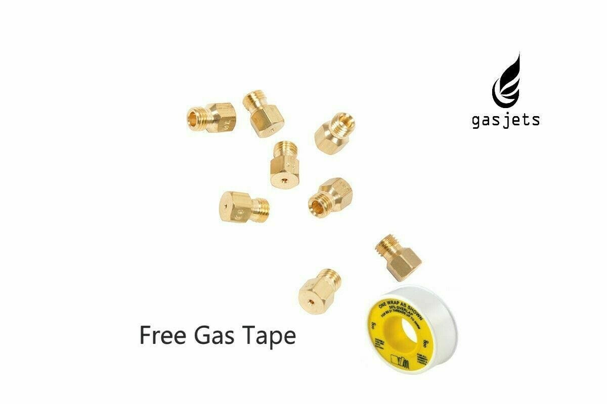 6 boquillas de chorro de GLP para cocina, vitrocerámica, inyectores de gas propano 1x50,2x65,2x70, 1x87