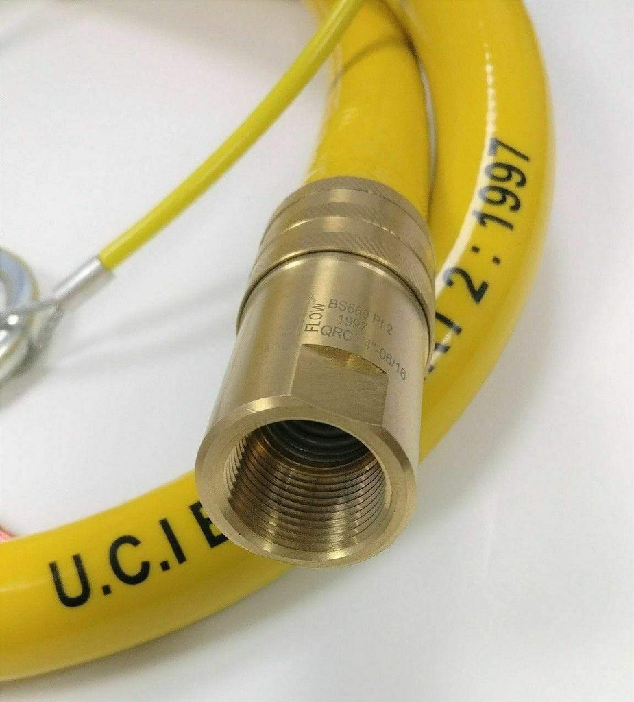 1/2" Salvus Caterhose Commercial Yellow Gas Catering Pipe Hose 1.25m Long 1250mm