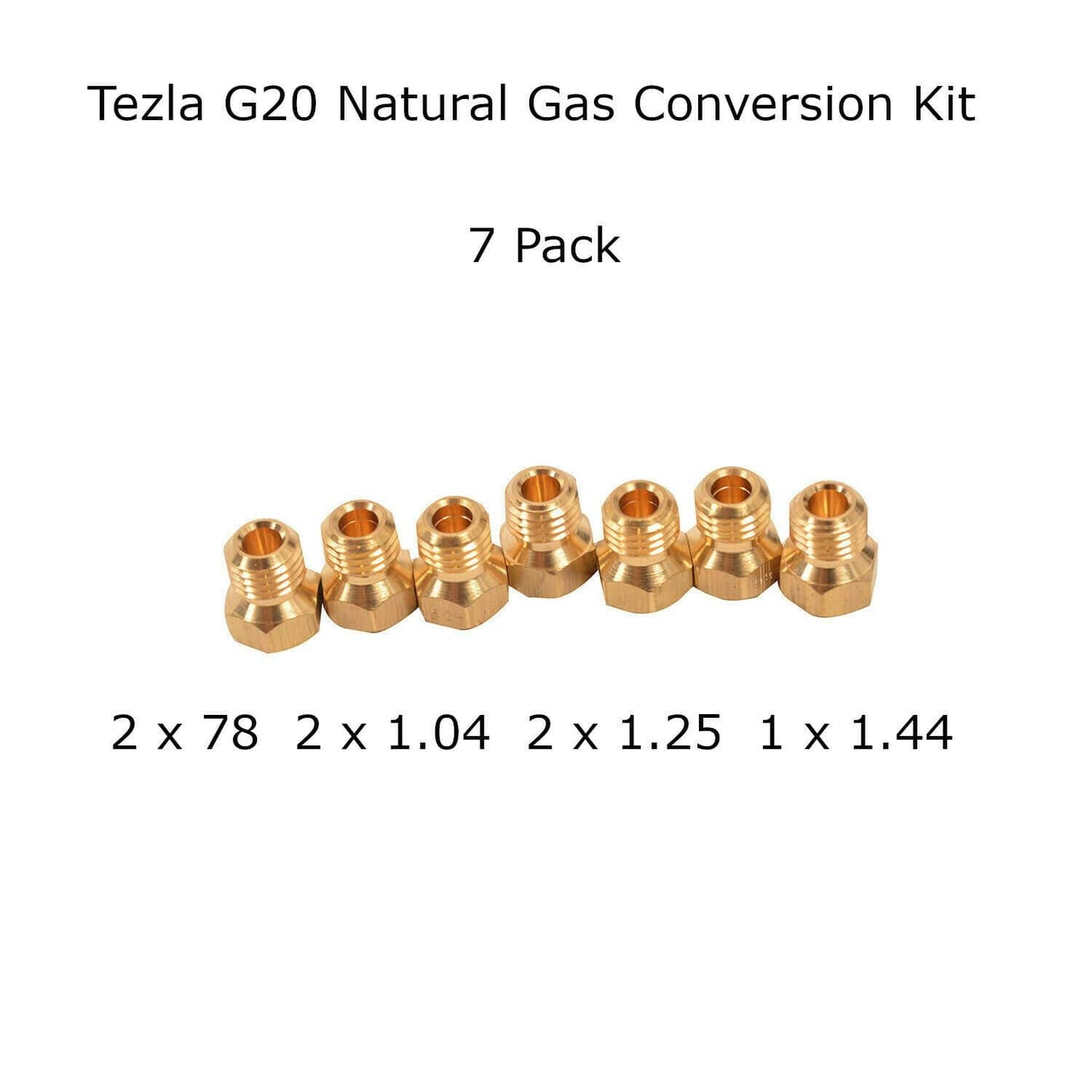 Natural Gas Jet Set - 7 Burner Hob Injector Nozzle Conversion Kit - NEW!