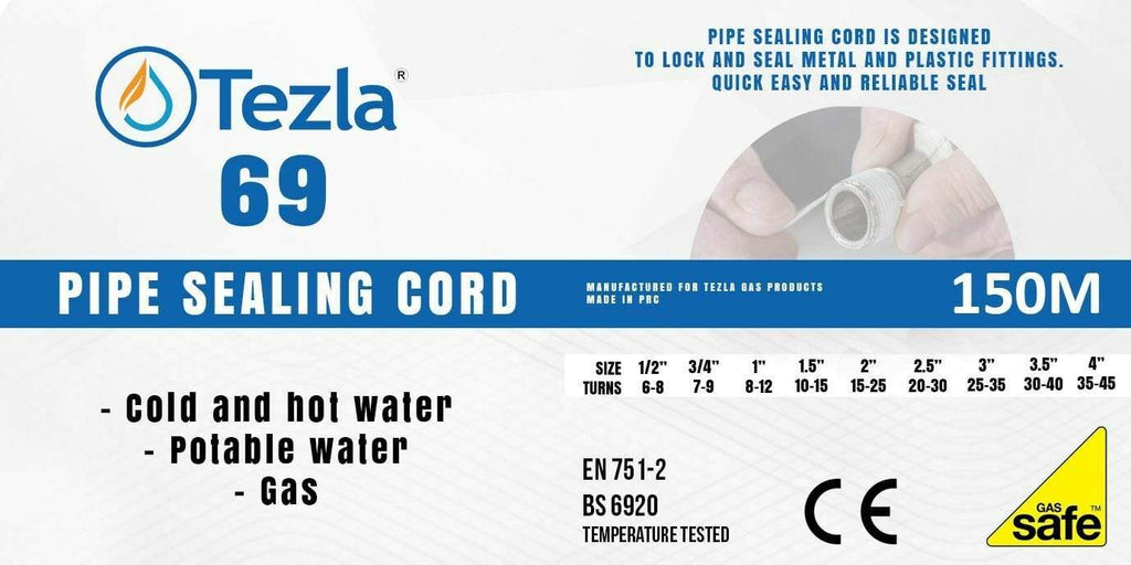 Gas Pipe Sealing Cord 150m - Tezla 69