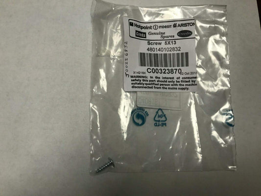 Genuine Hotpoint Part Number C00323870 or J00226832 Screw 5 x 13
