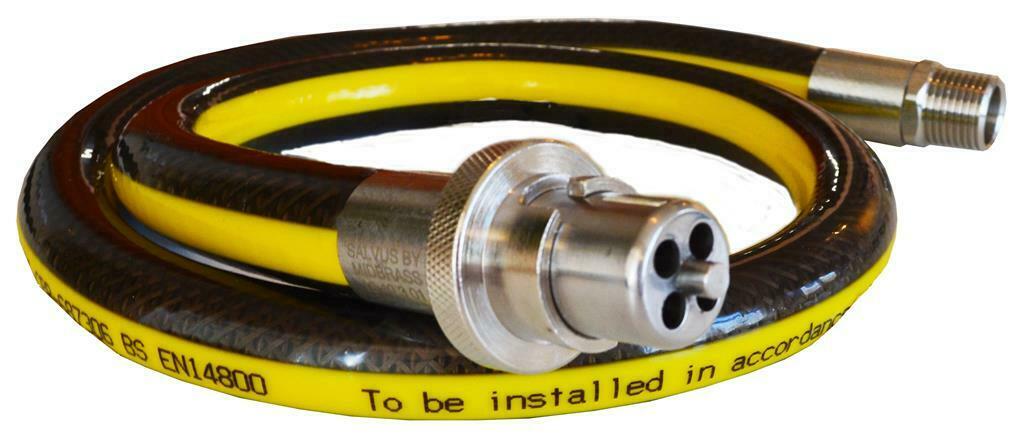 Midbrass Salvus 1/2" x 1.25m Straight Bayonet Gas Cooker