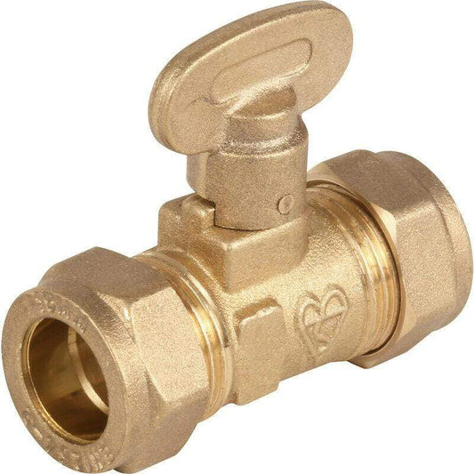 MidBrass Compression Gas Isolating Ball Valve 15mm