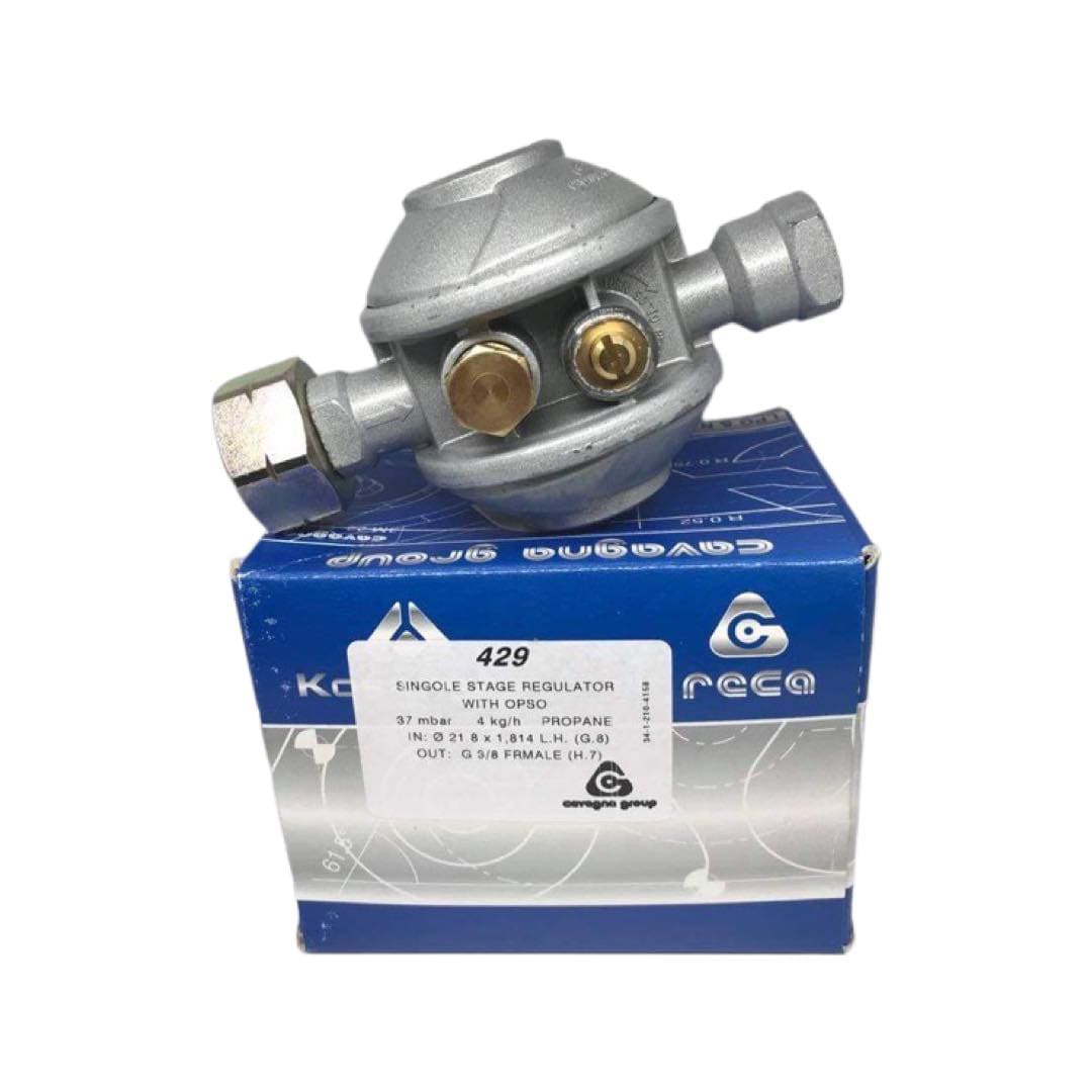 37mbar Propane Gas Regulator with resettable OPSO 4 Kg-h POL inlet, 3/8” BSP female