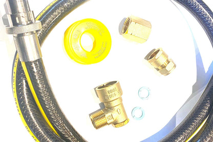 Kit de instalación para cocina de gas Beko con manguera de bayoneta, adaptador de entrada, PTFE, compresión, bayoneta